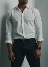 INCsane - SLIM FIT COTTON WHITE SHIRT FOR MEN