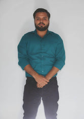 INCsane - SLIM FIT COTTON TEAL BLUE SHIRT FOR MEN