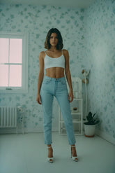 WOMEN LIGHT BLUE HIGH-RISE SKINNY FIT JEANS