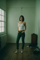 NIñO - SKINNY FIT DARK GREEN JEANS FOR WOMEN