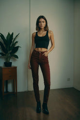 NIñO - HIGH RISE MAROON JEANS FOR WOMEN