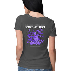 Dark Mind Fusion Women's White Slim Fit T-shirt