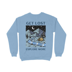 Explore The World Nights Graphic Baby Blue SweatShirt For Men