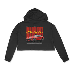 NIñO - Black & Red Supra MK5 Crop Hoodies For Women