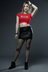 NIñO - Effortless Glow Typography Red Crop-Top For Women