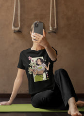 NIñO - Black Urban Floral Streetwear Slim Fit T Shirt For Women