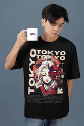 INCsane - Hannya Mask Black Oversized T-Shirt For Men