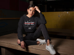 NIñO -Black & Inferior Crop Hoodie For Women