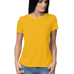 Women's Golden Yellow Slim Fit T-shirt