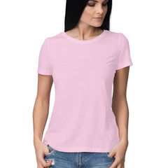Women's Light Pink Slim Fit T-shirt