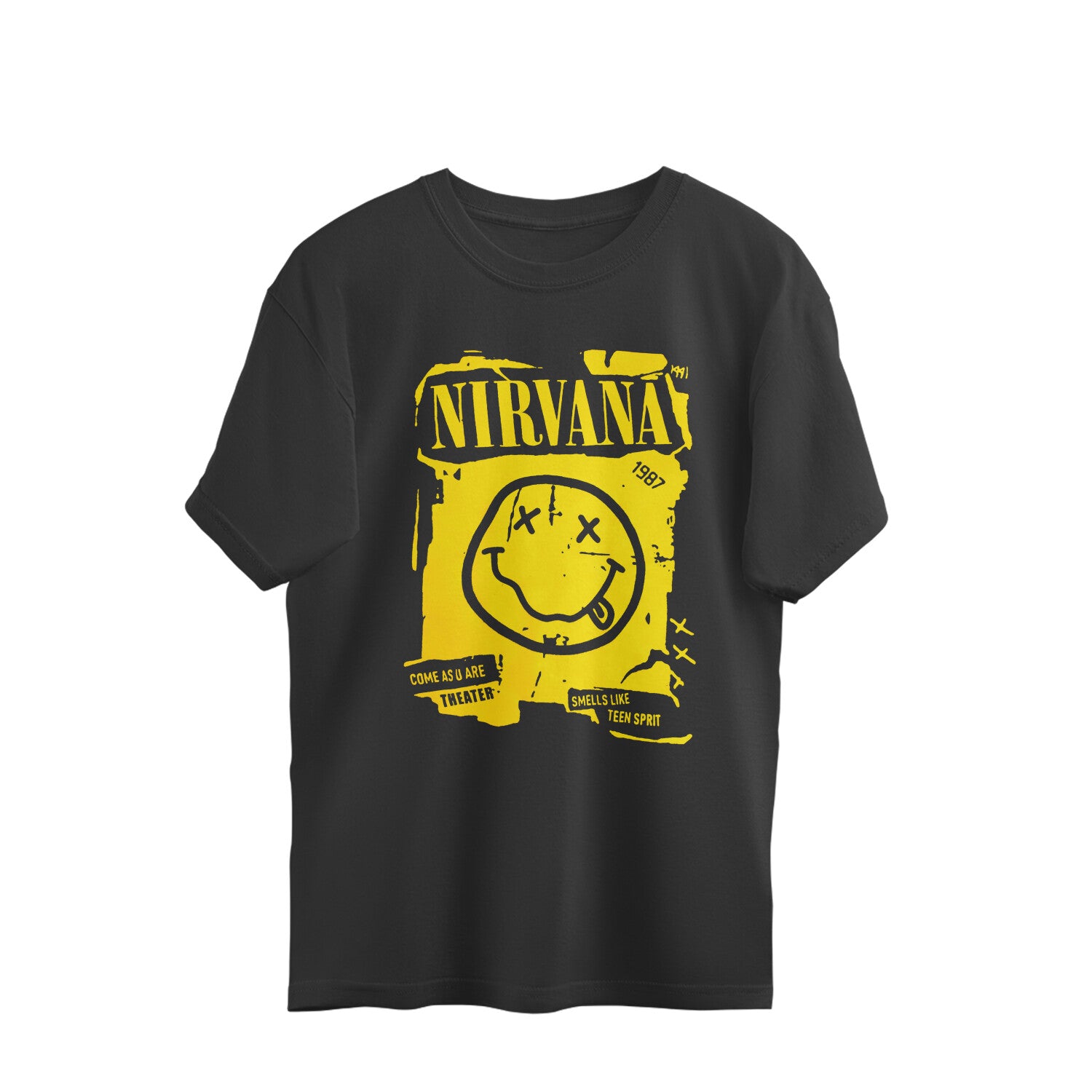 Nirvana Black Unisex Oversized T Shirt