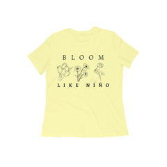 NIñO - Bloom Butter Yellow Women Round Slim Fit T-Shirt