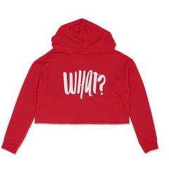 NIñO - Red Typography Crop Hoodie For Women