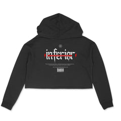 NIñO -Black & Inferior Crop Hoodie For Women