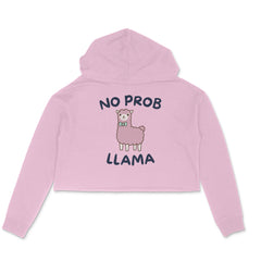 NIñO - PINK LLAMA CROP HOODIES FOR WOMEN