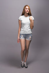 Women's White Slim Fit T-shirt