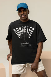 INCsane - Gangster Paradise Black Oversized T-Shirt For Men