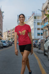 NIñO - Red World's Life Slim Fit T Shirt For Women