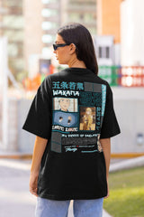 Back design of the Shizuku-tan My Dress-Up Darling streetwear shirt, featuring subtle gothic lace and ink typography printed on heavy cotton.