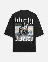 Back view of the INCsane Hedes Liberty t-shirt showing the premium 260 GSM Terry-knit texture and relaxed drop-shoulder fit.