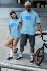 Baby Blue OOTD Graphic Oversized T Shirt for Men