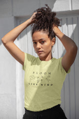 NIñO - Bloom Butter Yellow Women Round Slim Fit T-Shirt