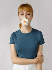 Women's Navy-Blue Slim Fit T-shirt