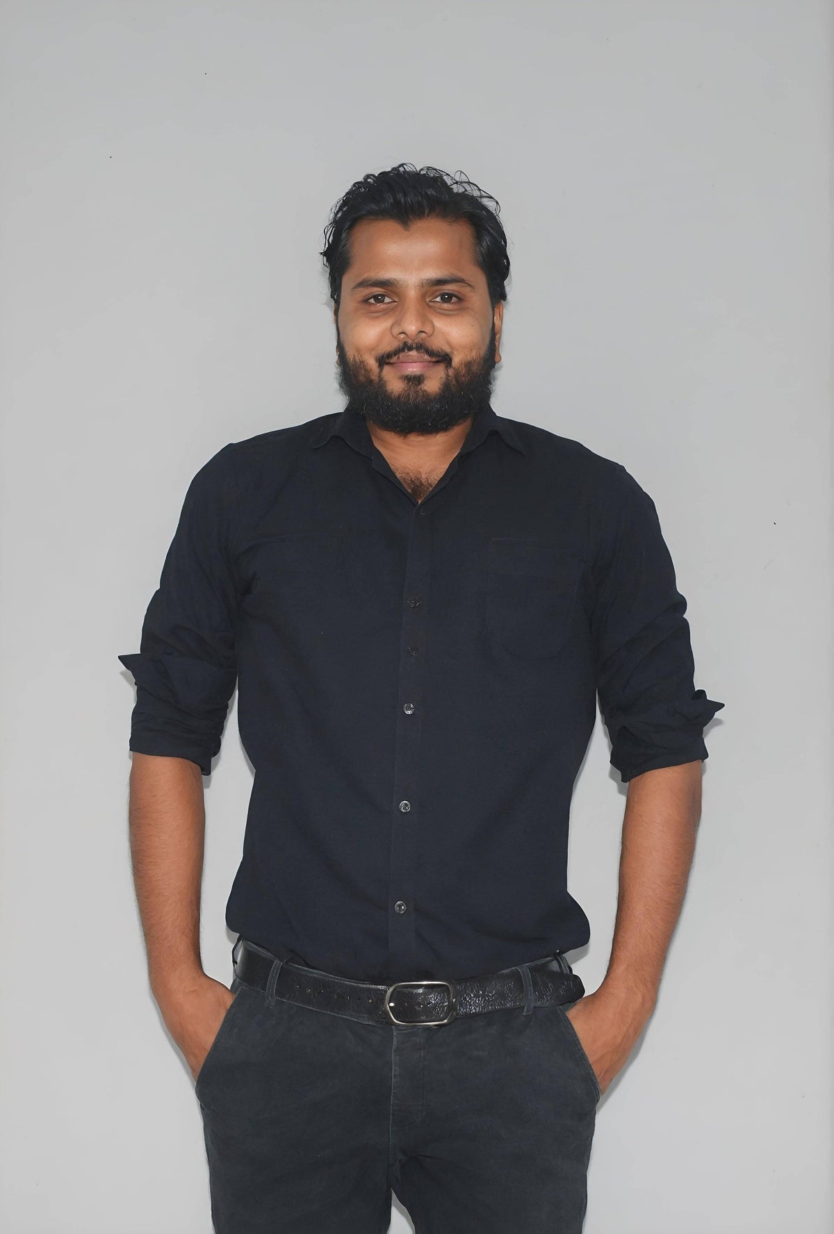 INCsane - BLUE COTTON FULL SLEEVE SHIRTS FOR MEN, SLIM FIT DESIGN.