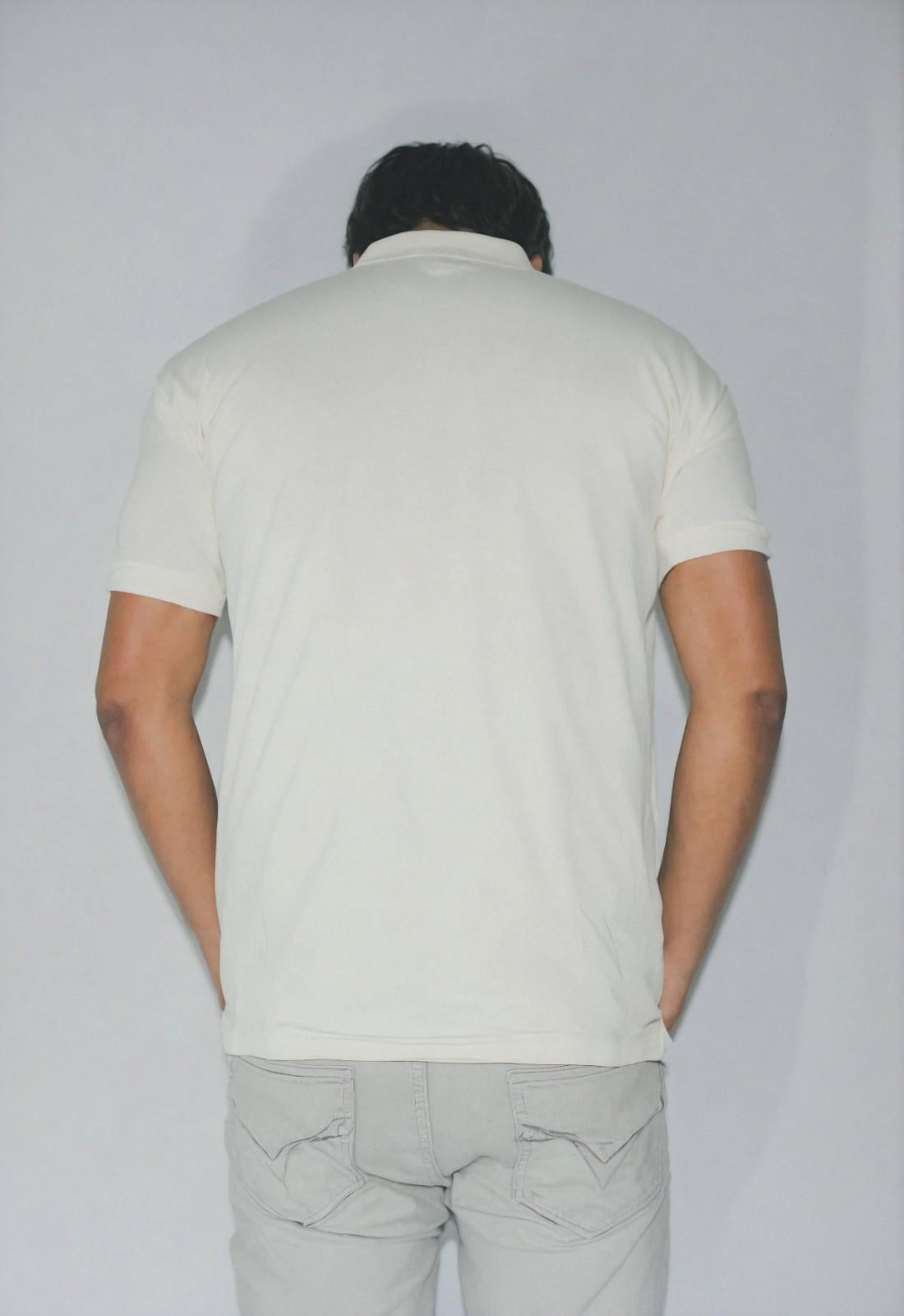 IS - CREAMY WHITE POLO T SHIRT FOR MEN
