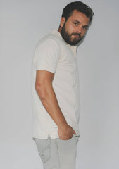 IS - CREAMY WHITE POLO T SHIRT FOR MEN