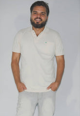 IS - CREAMY WHITE POLO T SHIRT FOR MEN