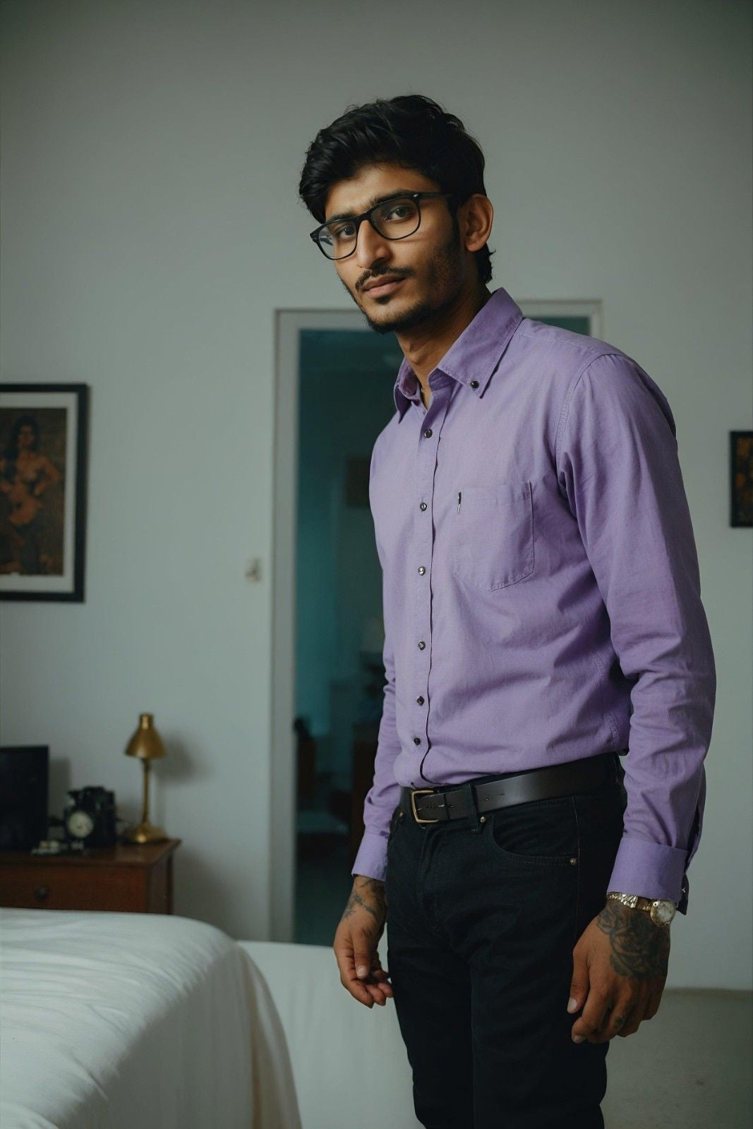 INCsane -  COTTON PURPLE SHIRT FOR MEN