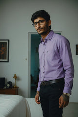 INCsane -  COTTON PURPLE SHIRT FOR MEN