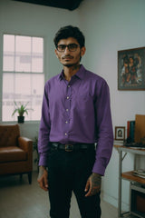 INCsane -  COTTON PURPLE SHIRT FOR MEN
