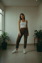 NIñO - HIGH RISE BROWN JEANS FOR WOMEN