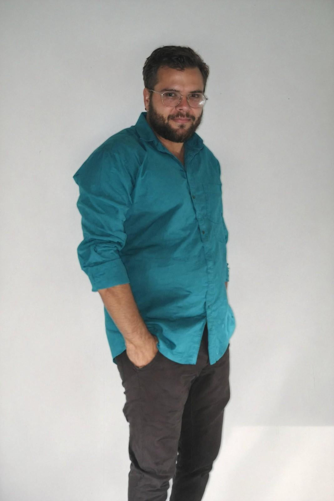 INCsane - SLIM FIT COTTON TEAL BLUE SHIRT FOR MEN
