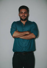 INCsane - SLIM FIT COTTON TEAL BLUE SHIRT FOR MEN