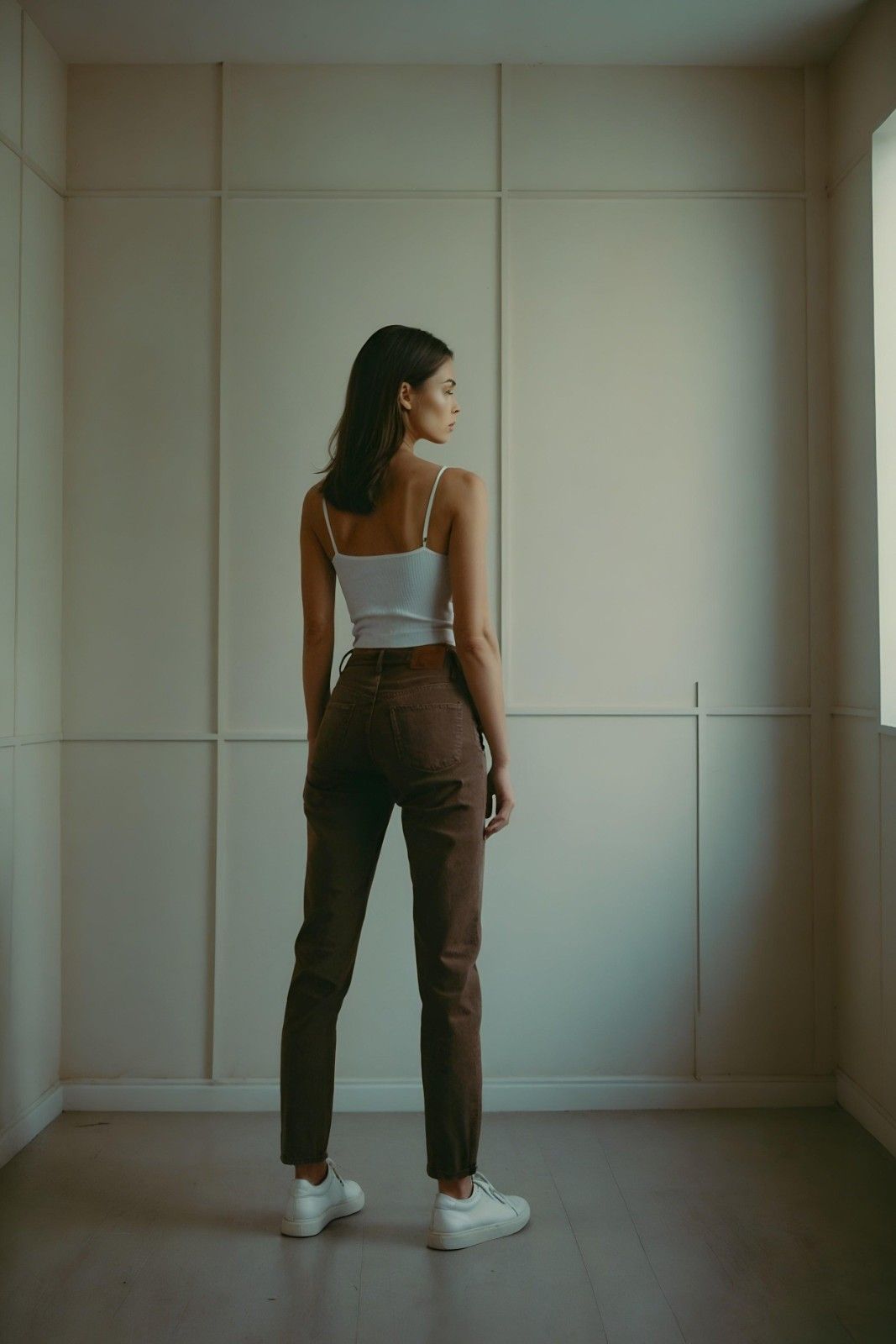 NIñO - HIGH RISE BROWN JEANS FOR WOMEN