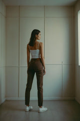 NIñO - HIGH RISE BROWN JEANS FOR WOMEN