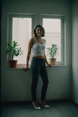 IS - CHARCOAL CHIC: DARK GREY JEANS FOR WOMEN