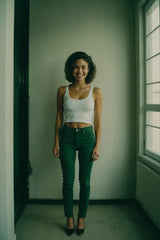 NIñO - SKINNY FIT DARK GREEN JEANS FOR WOMEN