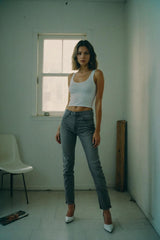 IS - CHARCOAL CHIC: DARK GREY JEANS FOR WOMEN