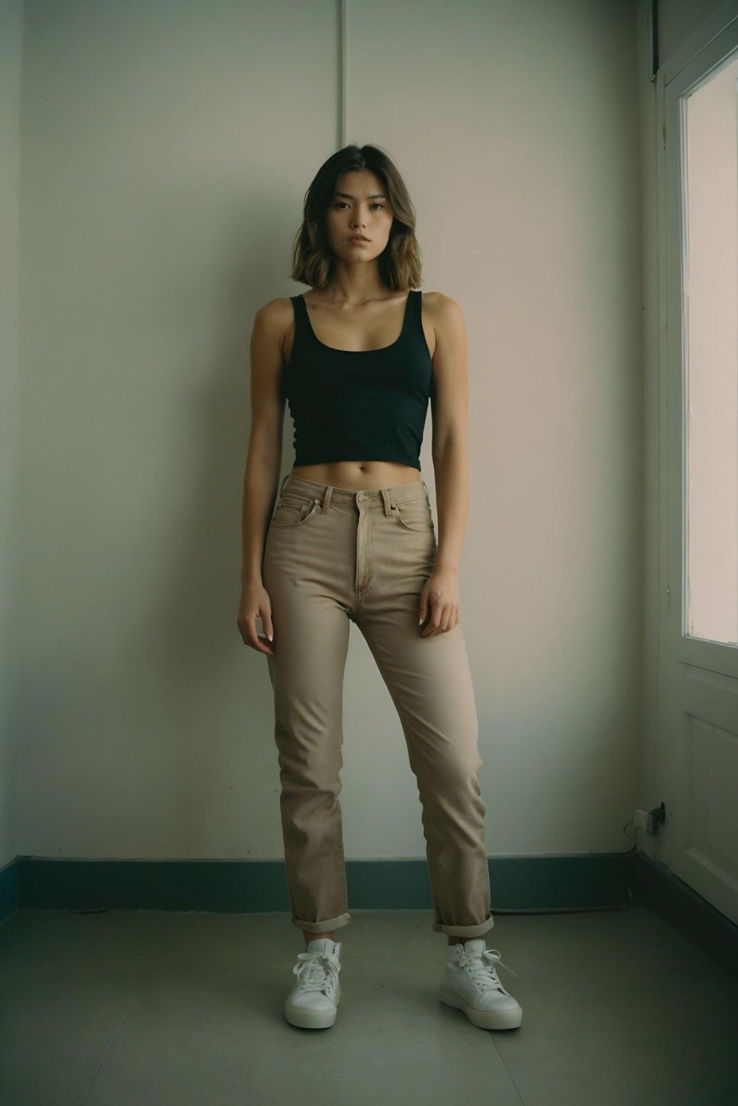 WOMEN'S LIGHT BROWN SLIM FIT STRETCH JEANS