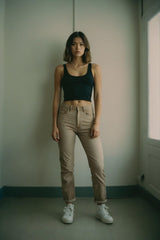 WOMEN'S LIGHT BROWN SLIM FIT STRETCH JEANS