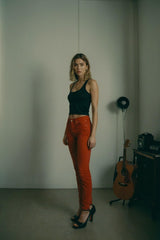 NIñO - HIGH WAIST RED JEANS FOR WOMEN