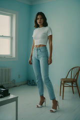 WOMEN LIGHT BLUE HIGH-RISE SKINNY FIT JEANS