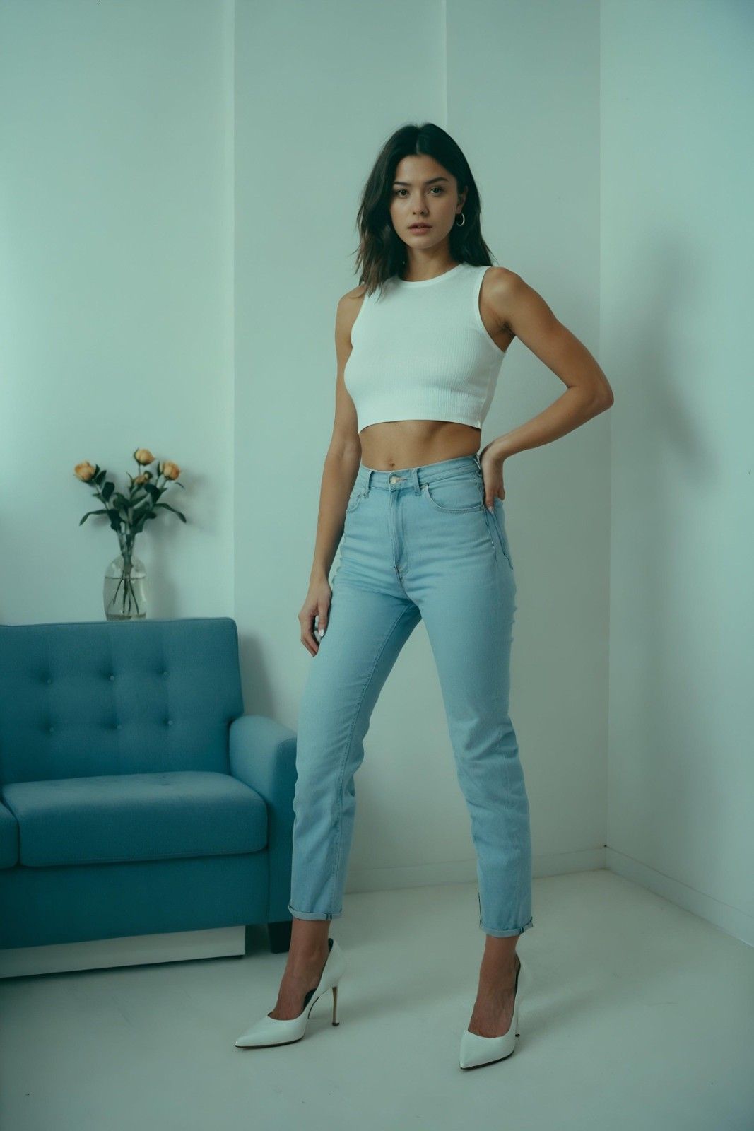 WOMEN LIGHT BLUE HIGH-RISE SKINNY FIT JEANS