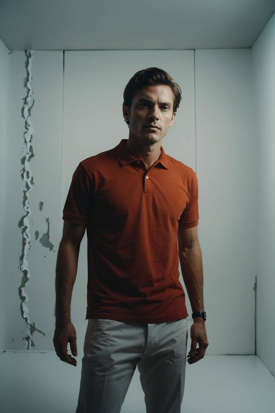 IS - ORANGE COTTON POLO T SHIRT FOR MEN