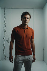 IS - ORANGE COTTON POLO T SHIRT FOR MEN