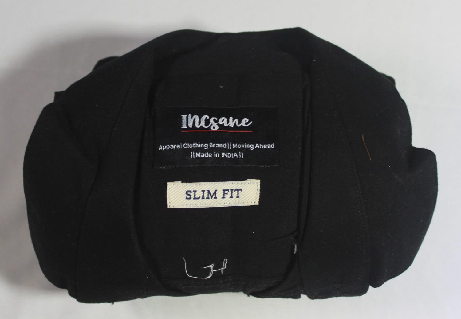 IS - CASUALS SLIM FIT COTTON BLACK SHIRT FOR MEN